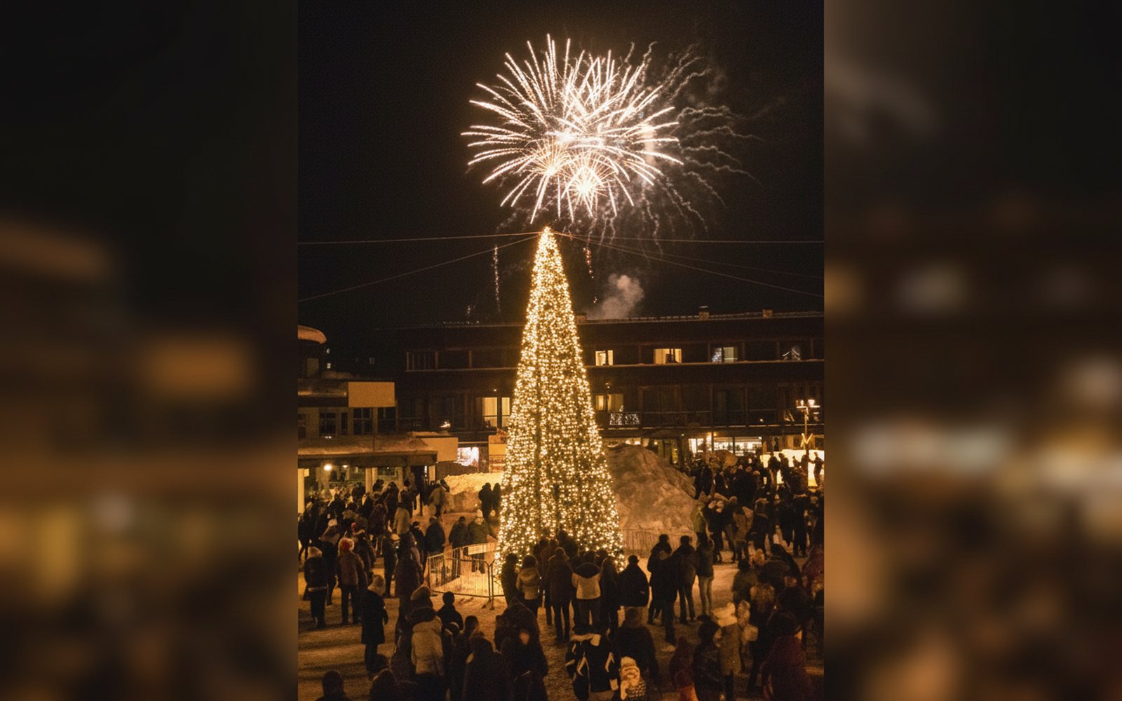 Nido di Cloe, albero di Natale e fuochi in piazza a Sestriere